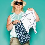 Kirsten Bille,  von Bille Fashiontrading, mit UV-Schutz-Bekleidung von Snapper Rock