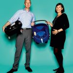 Julia Landgraf und Hubert Kaltenegger,  von Britax Römer, mit Autositz “Baby-Safe i-Size” und “Flex Base”-Basis