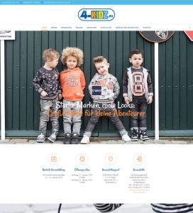 Die Homepage der 4-kidz.eu nach ihrem Relaunch im Dezember 2018