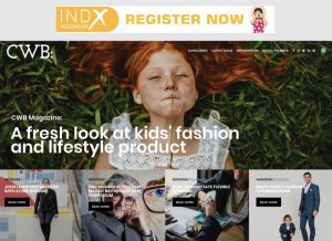 Homepage von CWB - wirbt nicht mehr für die Bubble London, sondern die IndX Kidswear.