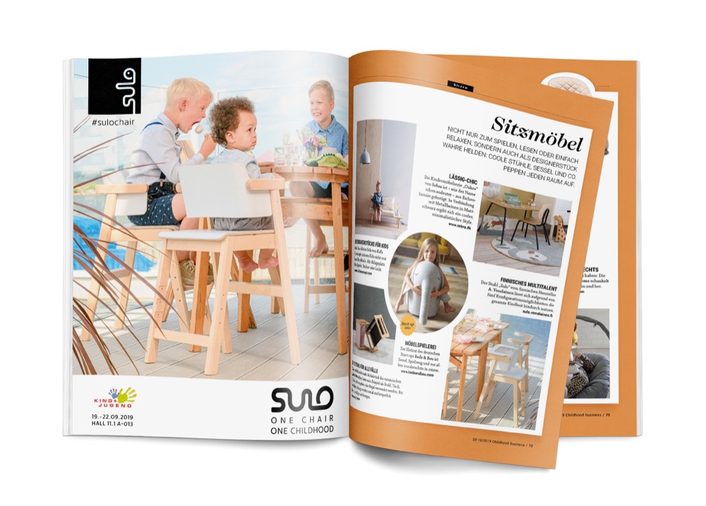 Sitzmöbel aus der Möbelstrecke der Ausgabe Childhood Business 09-10 2019.