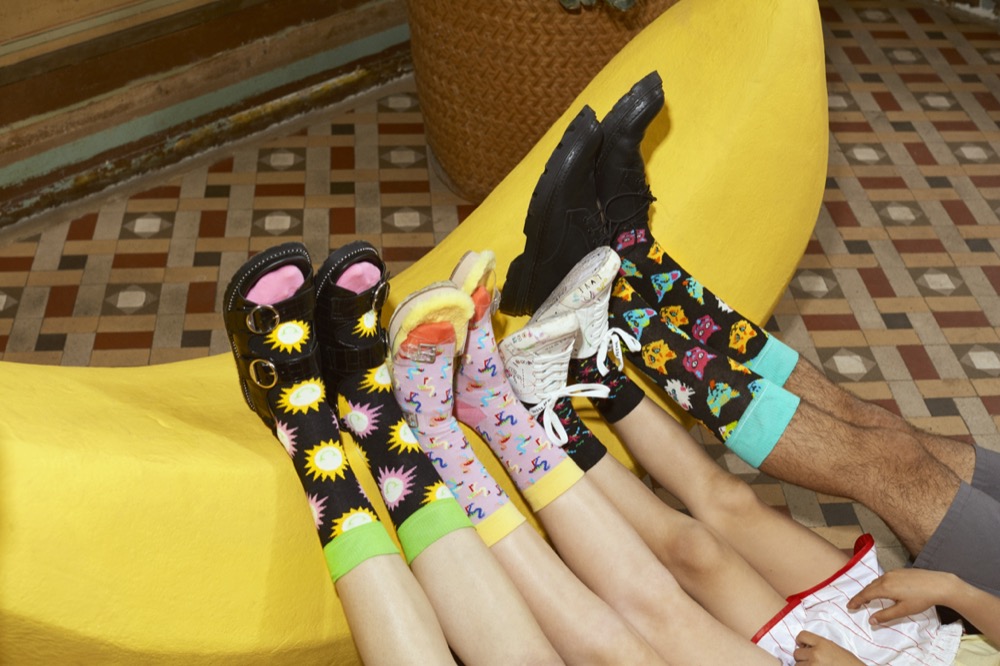 Die bunten Looks von Happy Socks sorgen für fröhliche Füße – bei der ganzen Familie.