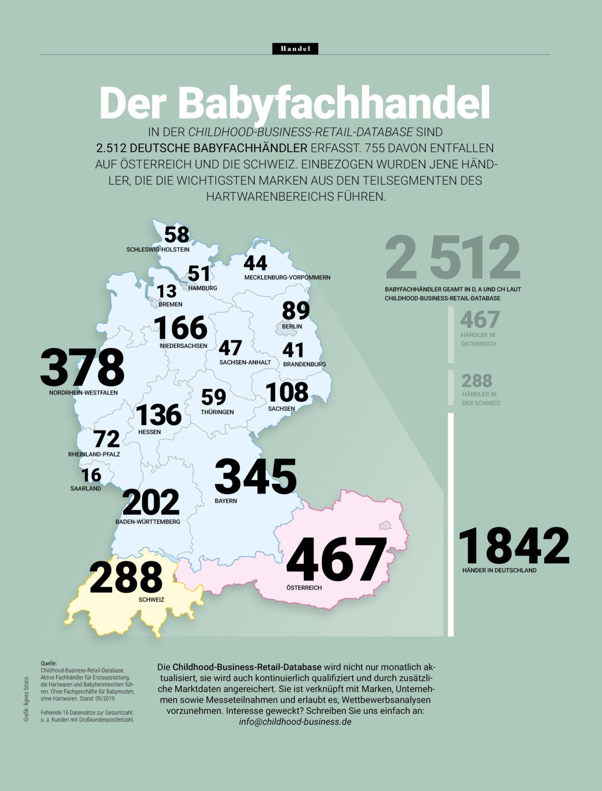 Der Babyfachhandel 2021 in DACH – Karte