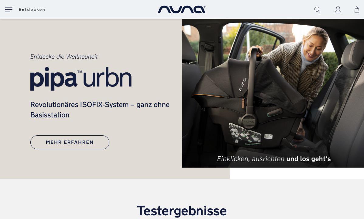 Screenshot der Marke Nuna