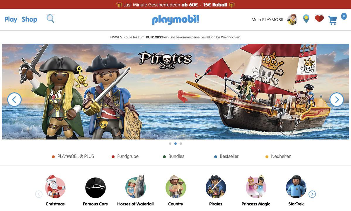 Screenshot der Marke Playmobil